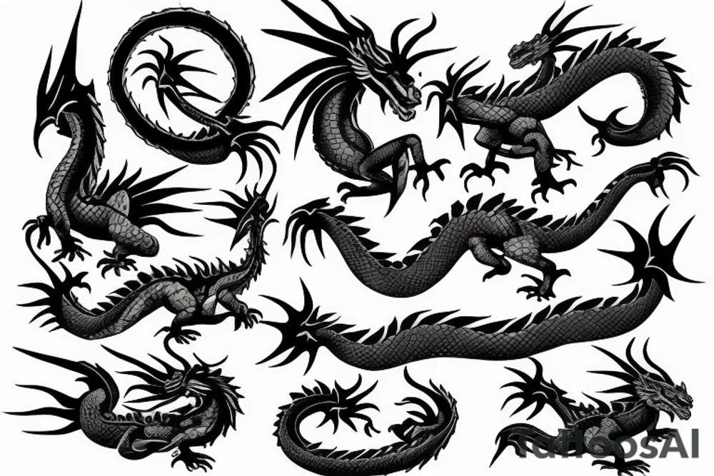 Dragon, fire, tattoo idea