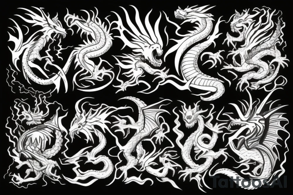 Dragon, fire, tattoo idea