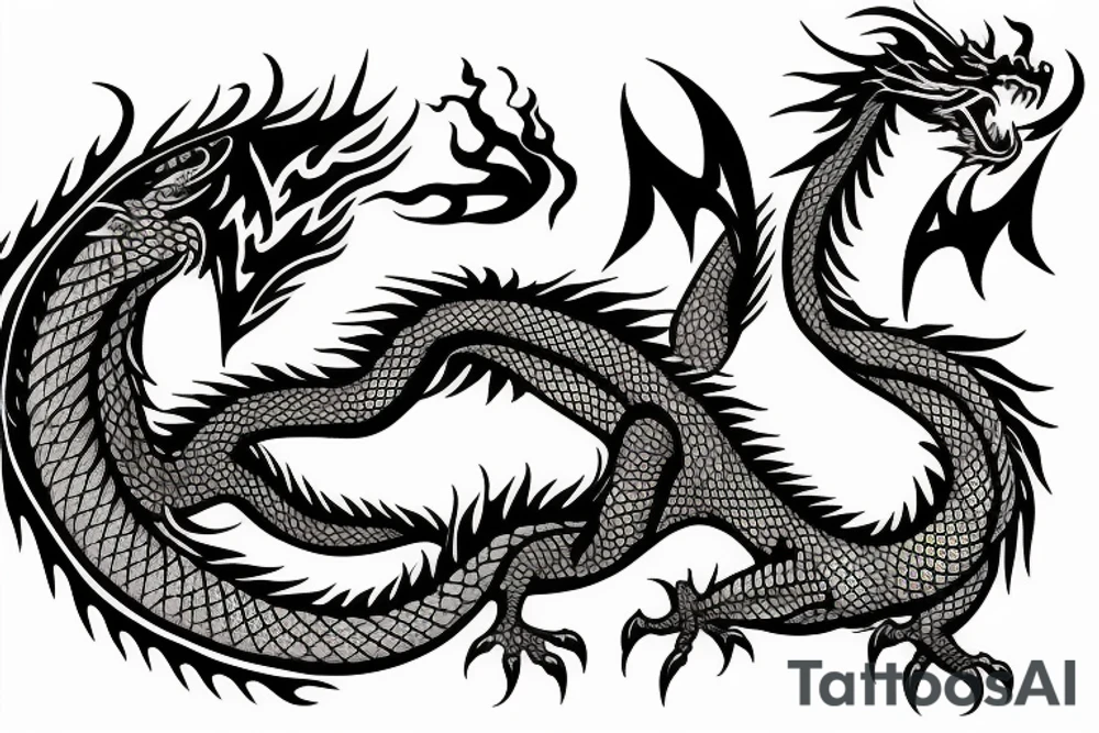 Dragon, fire, tattoo idea