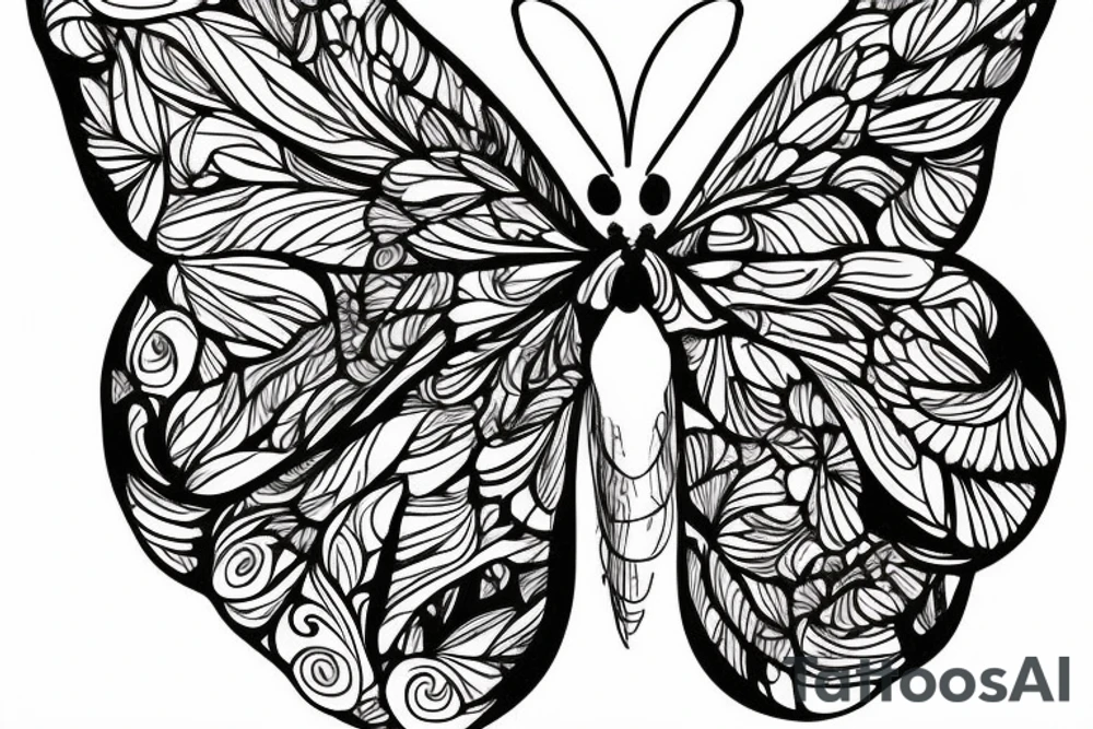 a butterfly emerging from a chrysalis. The quote "all that glorious temporary stuff" could be incorporated into the design tattoo idea