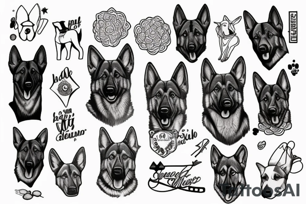 German shepherd tattoo idea