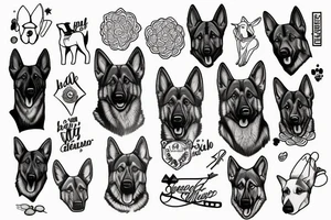 German shepherd tattoo idea