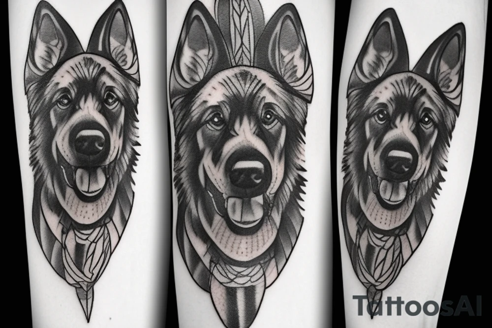 German shepherd tattoo idea