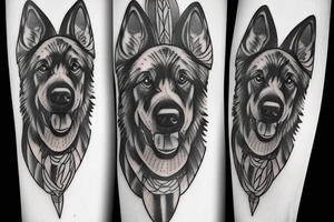 German shepherd tattoo idea