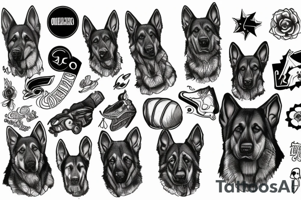 German shepherd tattoo idea
