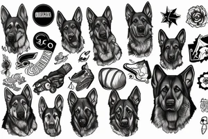 German shepherd tattoo idea