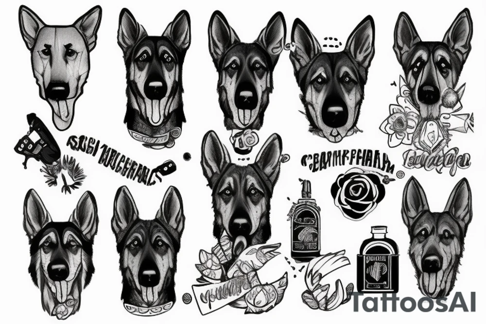 German shepherd tattoo idea