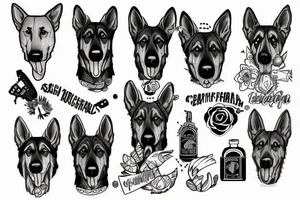 German shepherd tattoo idea