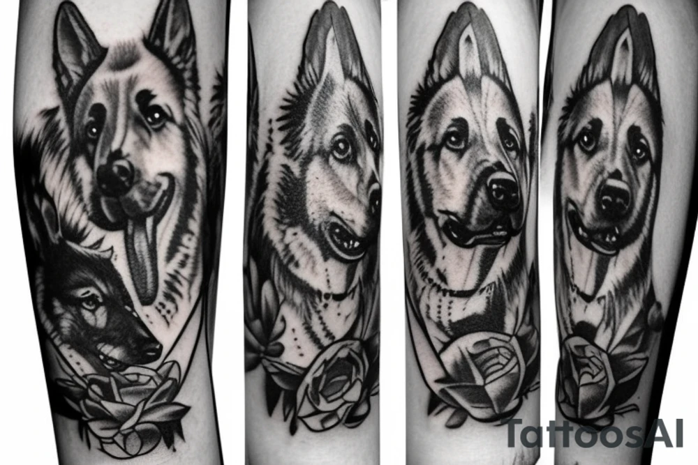 German shepherd tattoo idea