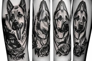 German shepherd tattoo idea