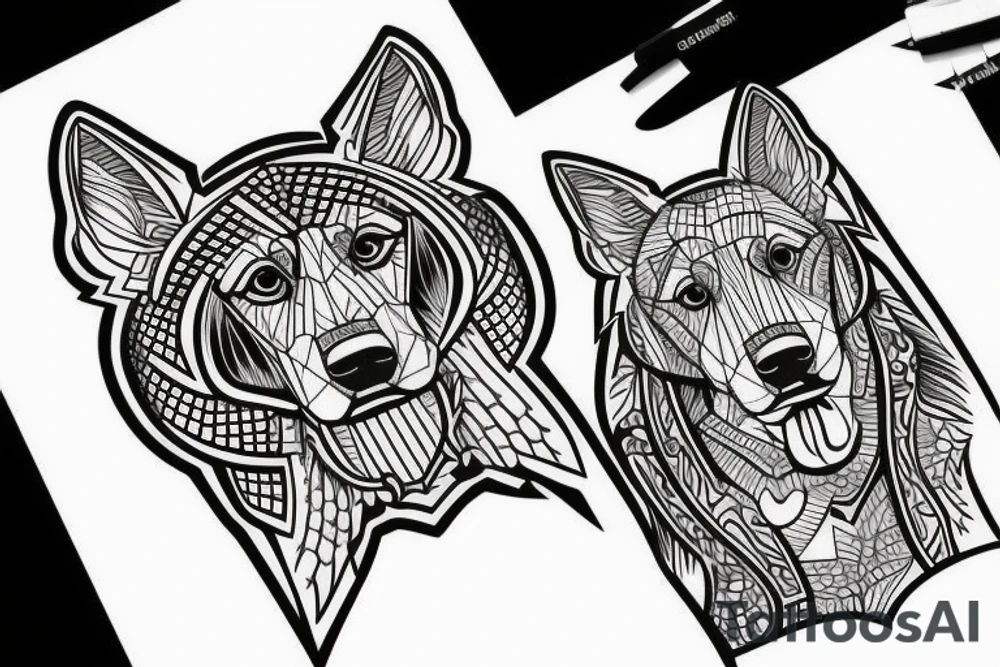 German shepherd tattoo idea