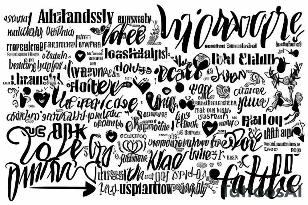 Word cloud tattoo idea