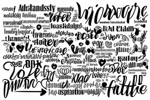 Word cloud tattoo idea