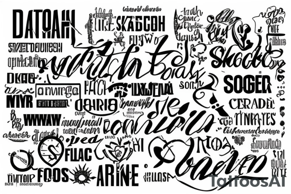 Word cloud tattoo idea