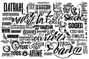 Word cloud tattoo idea
