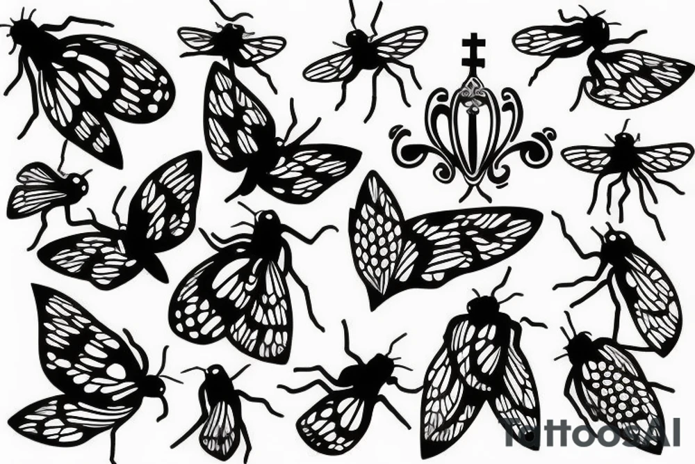 Chapel with flies tattoo idea