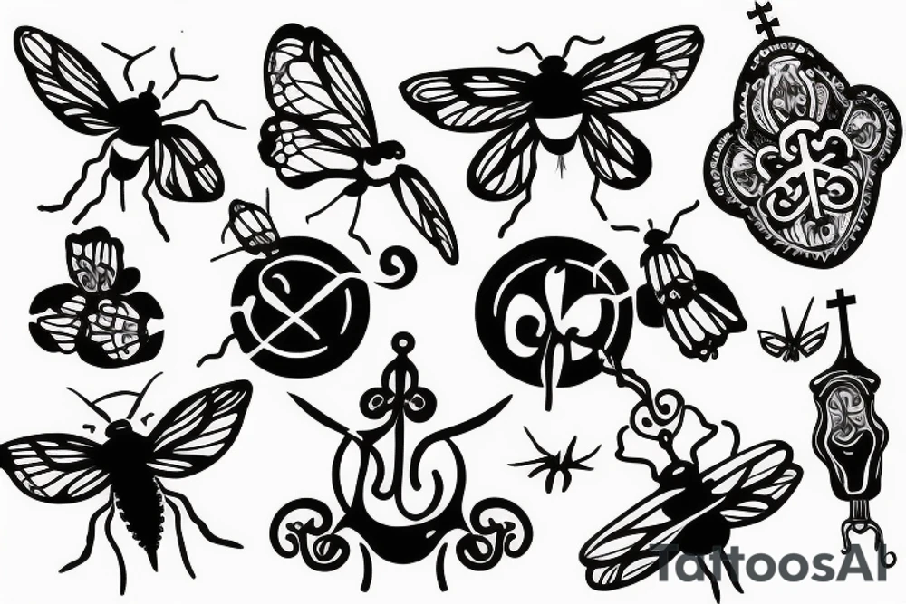 Chapel with flies tattoo idea