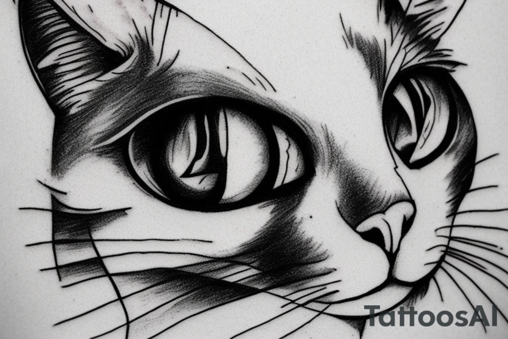 cat eye, sleeve tattoo idea