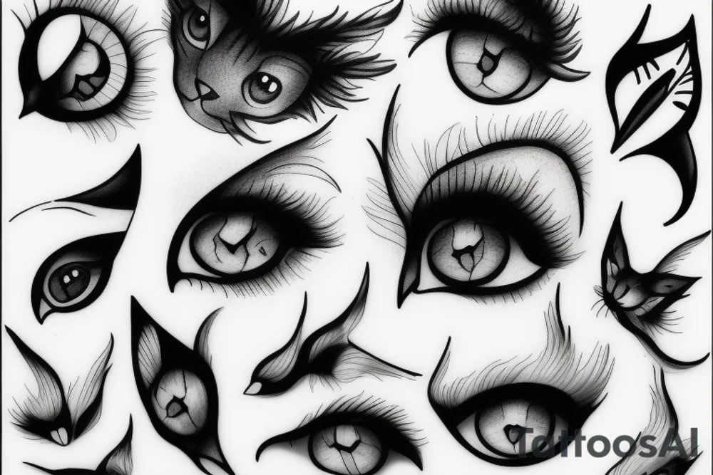 cat eye tattoo idea