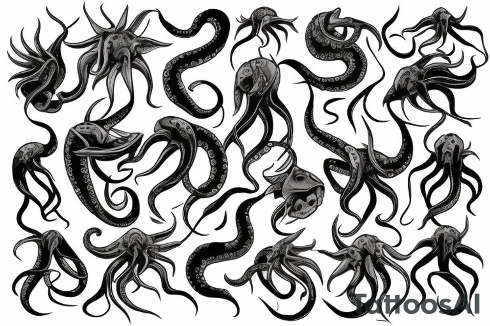 big squid on the back tattoo idea