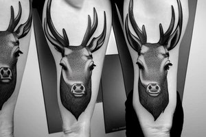 Un cerf qui bois dans un lac tattoo idea
