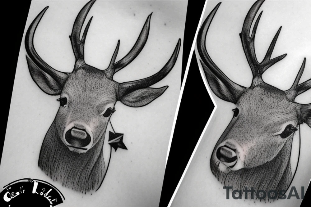 Un cerf qui bois dans un lac tattoo idea