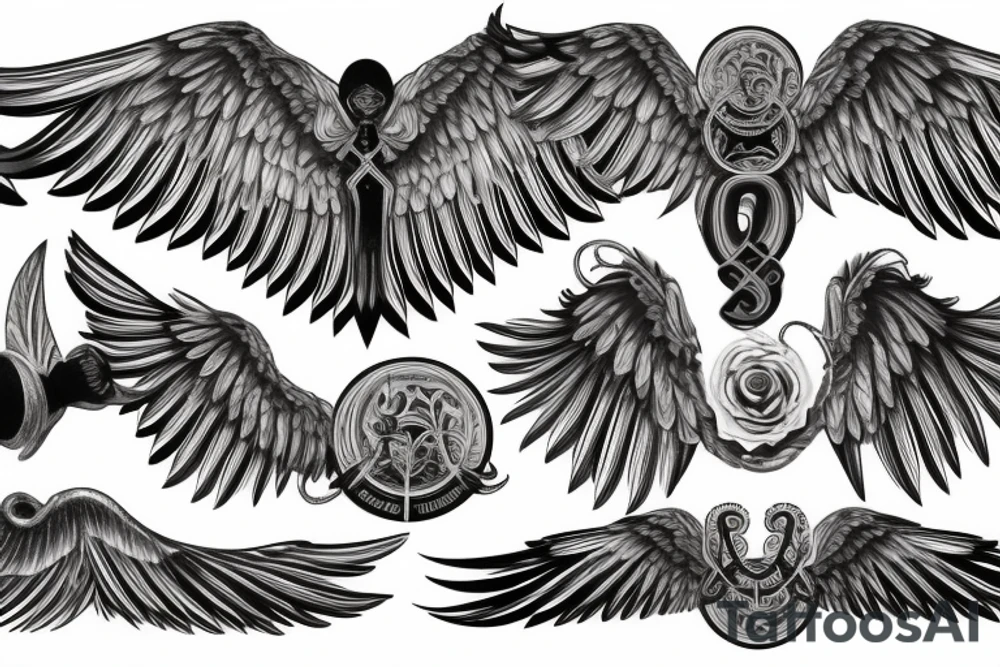 Wings with these numbers in the middle: 1305-1932 tattoo idea Wings with these numbers in the middle: 1305-1932 tattoo idea