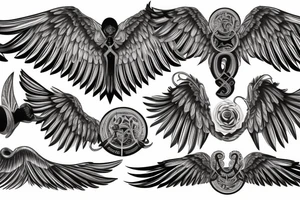 Wings with these numbers in the middle: 1305-1932 tattoo idea