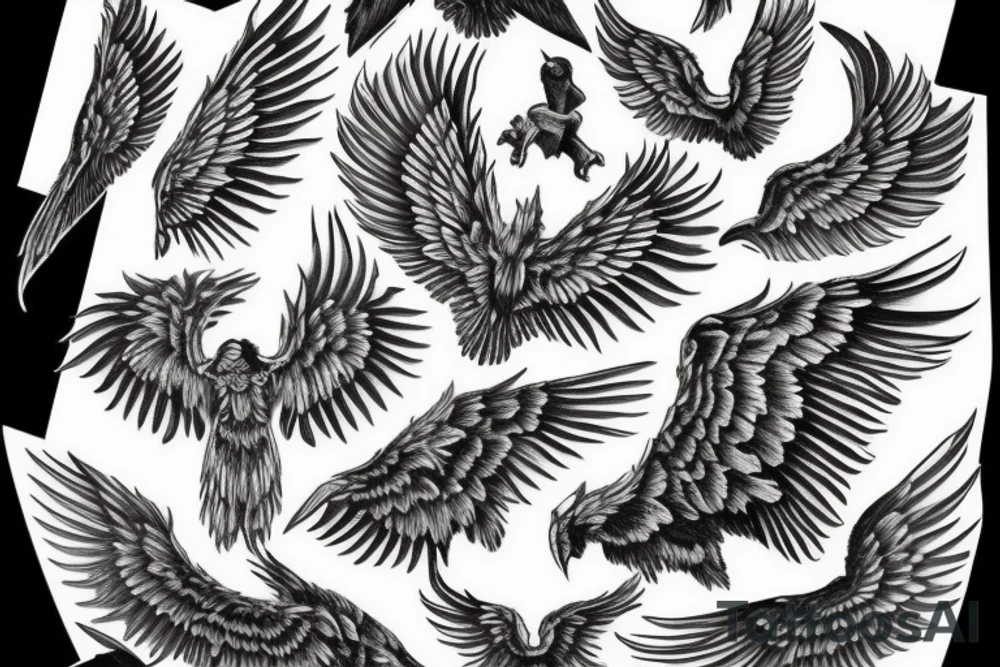 Wings with these numbers in the middle: 1305-1932 tattoo idea