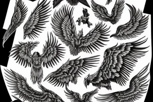 Wings with these numbers in the middle: 1305-1932 tattoo idea