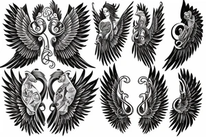 Wings with these numbers in the middle: 1305-1932 tattoo idea
