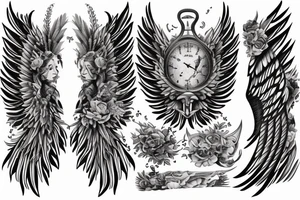 Wings with these numbers in the middle: 1305-1932 tattoo idea