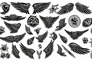 Wings with these numbers in the middle: 1305-1932 tattoo idea