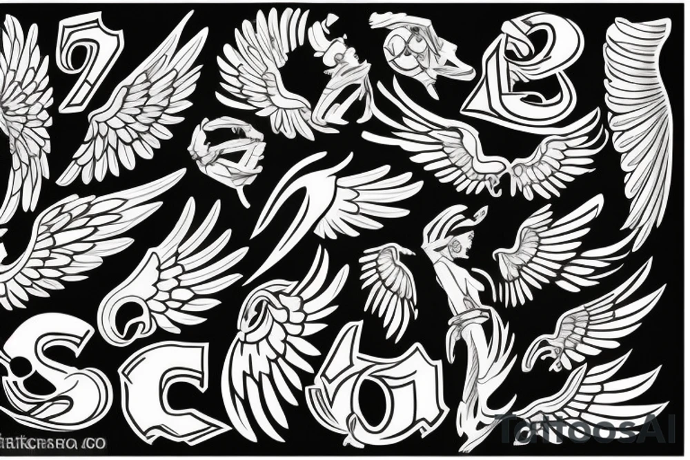 Wings with these numbers in the middle: 1305-1932 tattoo idea