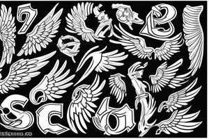 Wings with these numbers in the middle: 1305-1932 tattoo idea