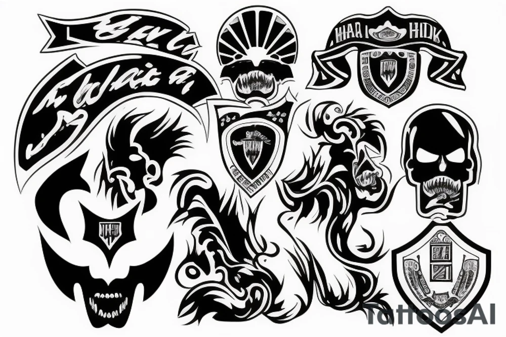 Black and white HNK hajduk Split tattoo idea