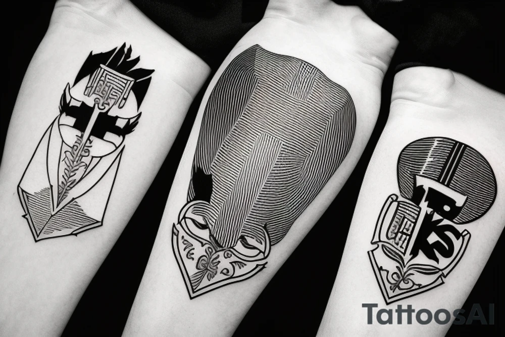 Black and white HNK hajduk Split minimalist tattoo idea