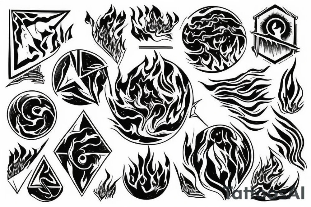 Even the most powerful flames can be destroyed by water tattoo idea