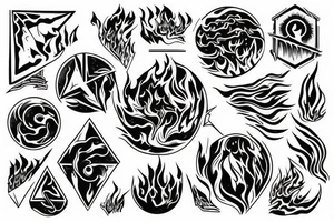 Even the most powerful flames can be destroyed by water tattoo idea