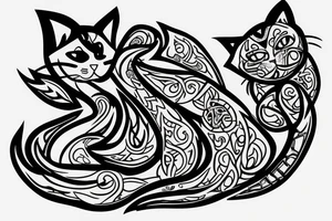 Cat flames can be destroyed by cat water tattoo idea