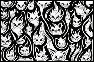 Cat flames can be destroyed by cat water tattoo idea