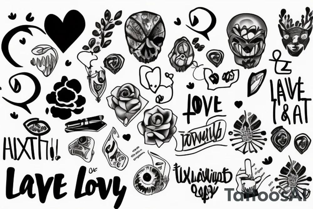 Anxiety, love, hate, moving forward tattoo idea