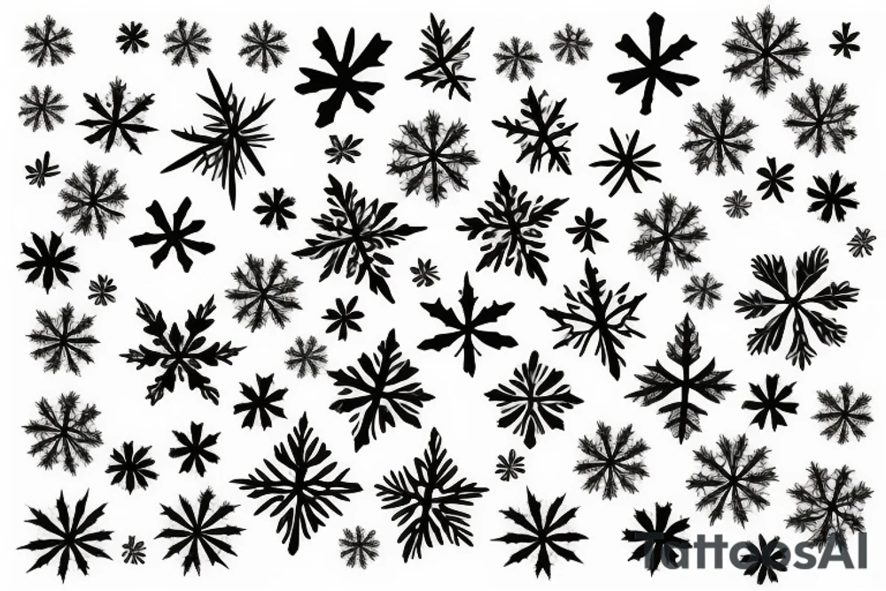 Snowflakes and maple leaves and wind tattoo idea