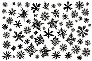 Snowflakes and maple leaves and wind tattoo idea