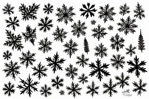 Snowflakes and maple leaves and wind tattoo idea