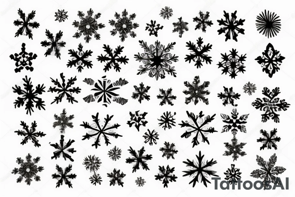 Snowflakes and wind tattoo idea