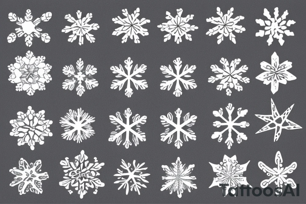 Snowflakes and wind tattoo idea