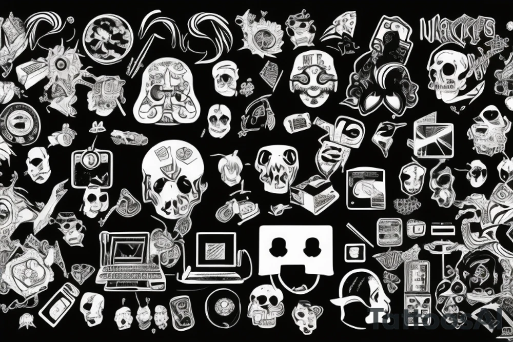 hacker style with 1337 code and program tattoo idea