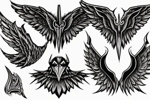 small devil wings on chest tattoo idea