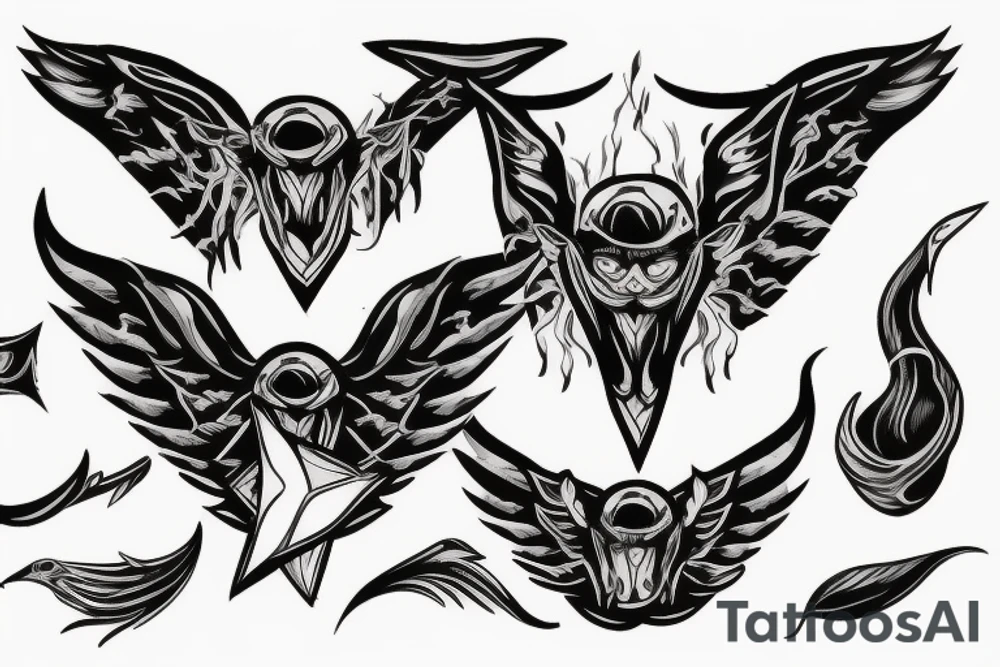 small devil wings on chest tattoo idea